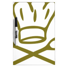golden chef hat with wooden spoon icon dry erase whiteboards