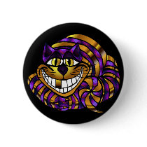 Golden Cheshire Cat Button by Jaenne Golden Cheshire Cat Button