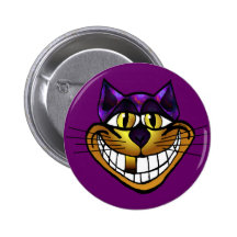 Golden Cheshire Cat Button