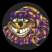Golden Cheshire Cat Sticker stickers