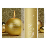 Golden Christmas candle Greeting Cards