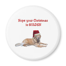 Golden Christmas magnets