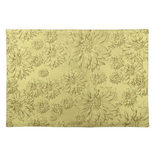 Golden Christmas Poinsettias on Foil Paper Placemat Zazzle