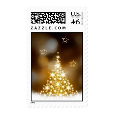 Golden Christmas stamp