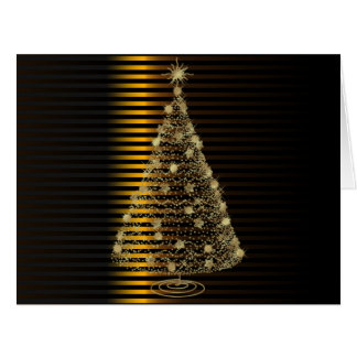 GOLDEN CHRISTMAS TREE GREETINGS CARD