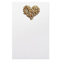 Golden Cockades Heart Stationery