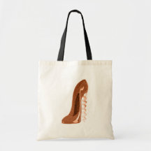 Golden Corkscrew Stiletto Shoe Art Canvas Bag