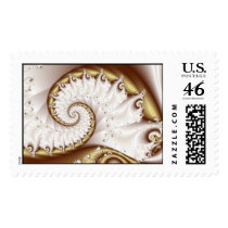 Golden Cream Spiral postage by CrystalWizard Golden Cream Spiral postage