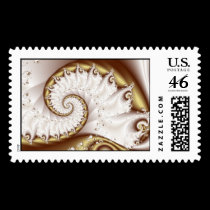 Golden Cream Spiral postage