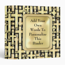 Golden Crosses 3 Ring Binders
