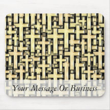 Golden Crosses Mouse Pads