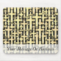 Golden Crosses Mouse Pads