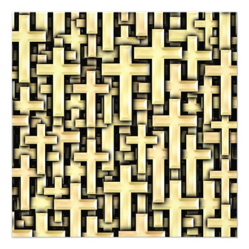 Golden Crosses Personalized Announcement