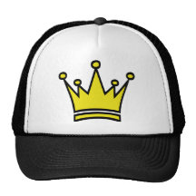 golden crown icon mesh hats