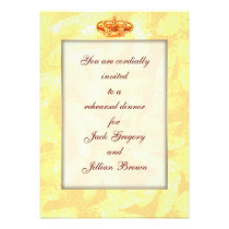 Golden Crown rehearsal dinner invitation invitations