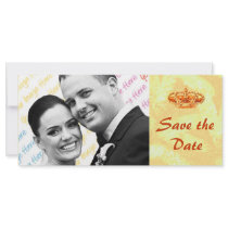 Golden Crown WEDDING Save-the-Date custom card Rack Cards