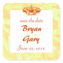 Golden Crown WEDDING Save-the-Date Sticker sticker