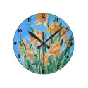 Golden Daffodils Wall Clocks