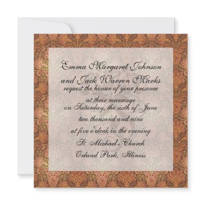 golden damask invites