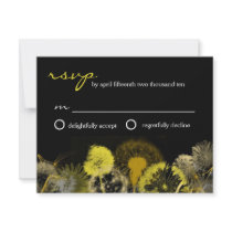 golden dandelion rsvp custom invitations