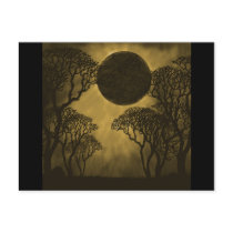 Golden Dark Forest Eclipse Postcard