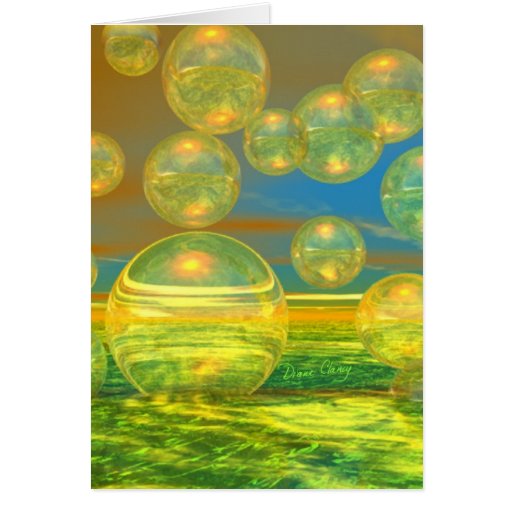 Golden Days - Yellow & Azure Tranquility Greeting Cards