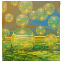 Golden Days - Yellow & Azure Tranquility Printed Napkins