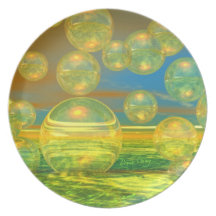 Golden Days - Yellow & Azure Tranquility Party Plates