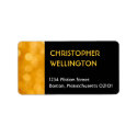 Golden dazzle champagne yellow party address label