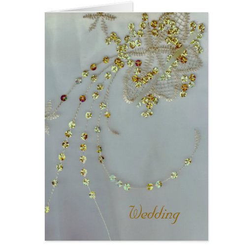 Golden Deco Wedding Card