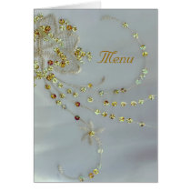 Golden Deco Wedding Menu Card