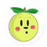 Golden Delicious Apple Face Round Sticker