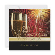 Golden Deluxe New Year's Eve Party invitation invitation