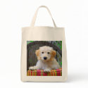 Golden Doodle Puppy Grocery Tote Bag