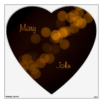 Golden dots in black heart wall decals