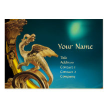 GOLDEN DRAGON BLUE SAPPHIRE Monogram Gold Metallic Business Card