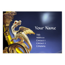 GOLDEN DRAGON BLUE TOPAZ  Monogram Business Cards