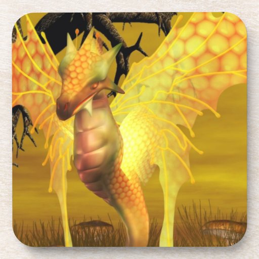Golden Dragon Cork Coasters