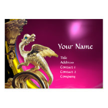 GOLDEN DRAGON FUCHSIA PURPLE AMETHYST Monogram Business Card