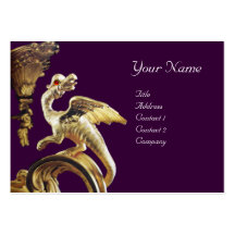 GOLDEN DRAGON IN PURPLE  Monogram Business Card Templates