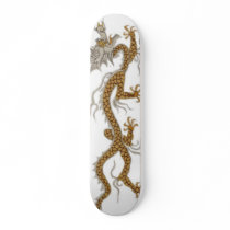 Golden Dragon Of Buddhan Skateboard