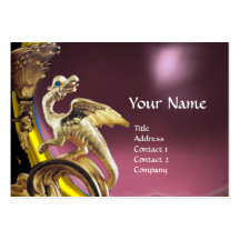 GOLDEN DRAGON PINK PURPLE AMETHYST Monogram Business Cards