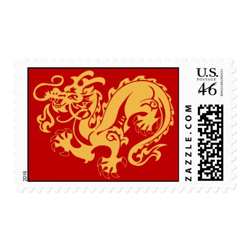 Golden Dragon Postage Stamp