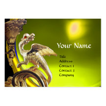 GOLDEN DRAGON YELLOW TOPAZ  Monogram Business Card Template