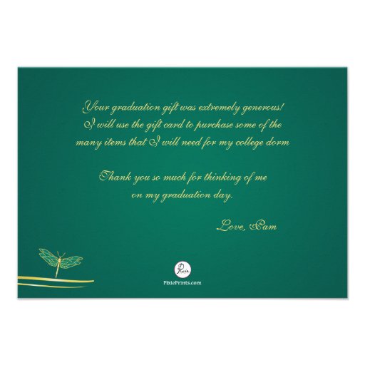 Golden Dragonflies Thank You Notes Personalized Announcements