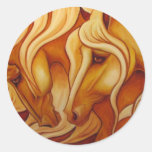 Golden Duo Round Sticker