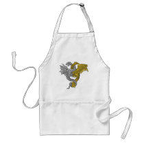 Golden eagle and silver dragon entwined apron