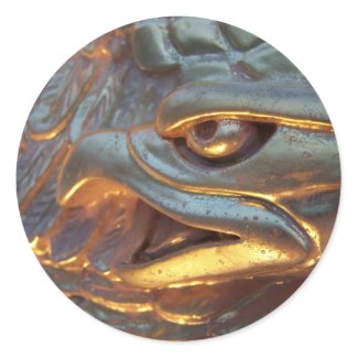 Golden eagle sculpture close up sticker