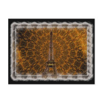 Golden Eiffel Tower Postcard