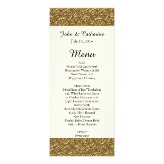 Golden Elegance Custom Wedding Menu